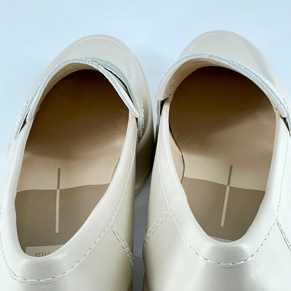 Dolce Vita Size 8.5 Ivory Leather Platform‎ Penny Loafers NEW Chunky Yanni $150